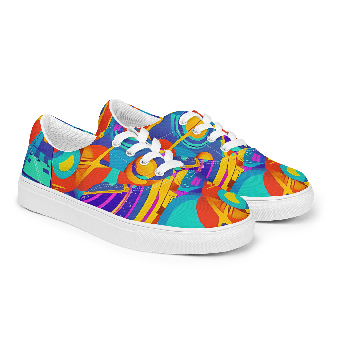 Women's Lace-Up Canvas Shoes - Blast of Color