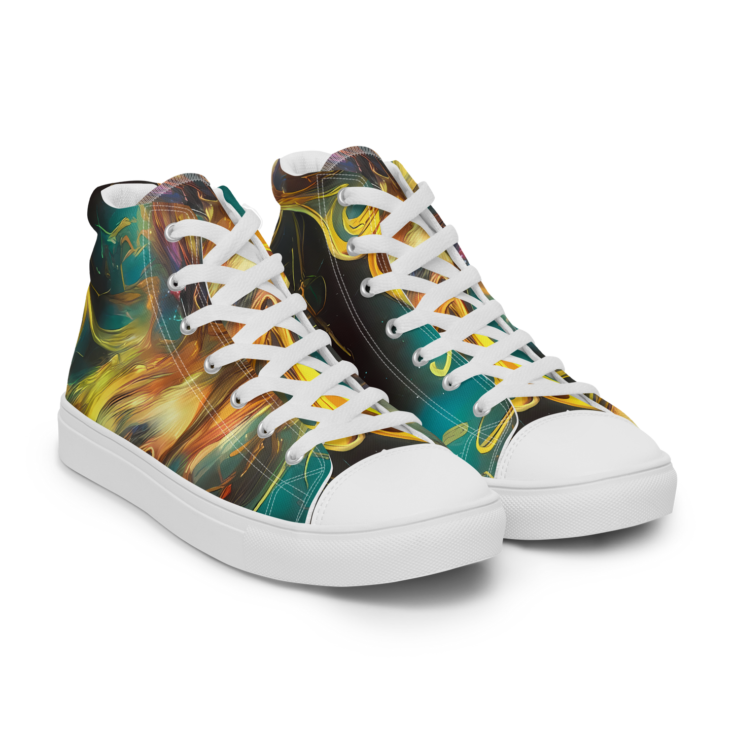Men's High Top Canvas Shoes - Elegant Whirl