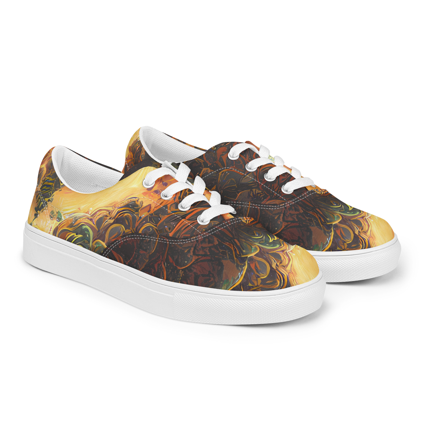 Women's Lace-Up Canvas Shoes - Volcanic Cascade