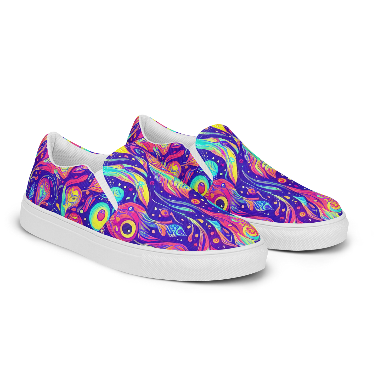 Men's Slip-On Canvas Shoes - Mystic Petal Dance