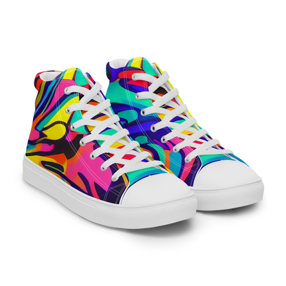 Men's High Top Canvas Shoes - Electric Ecstasy