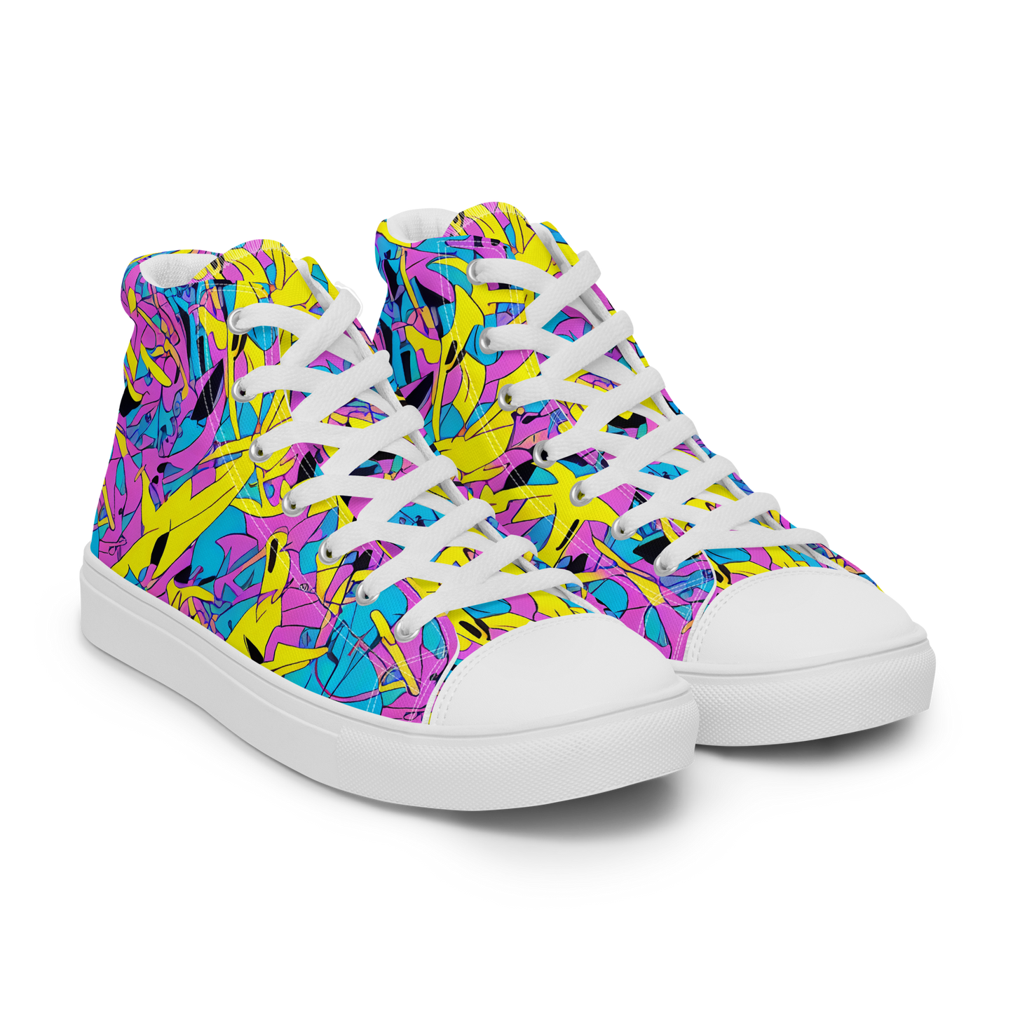 Men's High Top Canvas Shoes - Neon Jive