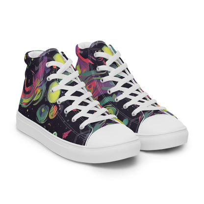 Men's High Top Canvas Shoes - Psychedelic Drift