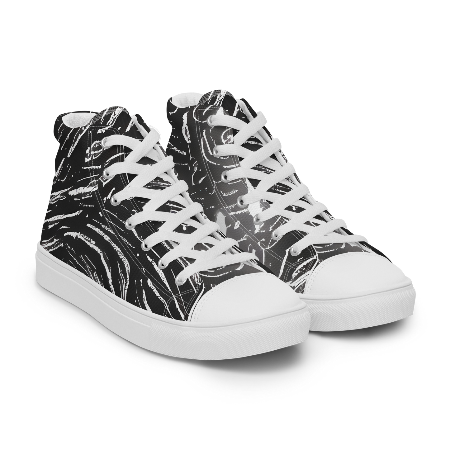 Women's High Top Canvas Shoes - Silver Swirl