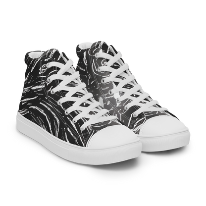 Women's High Top Canvas Shoes - Silver Swirl