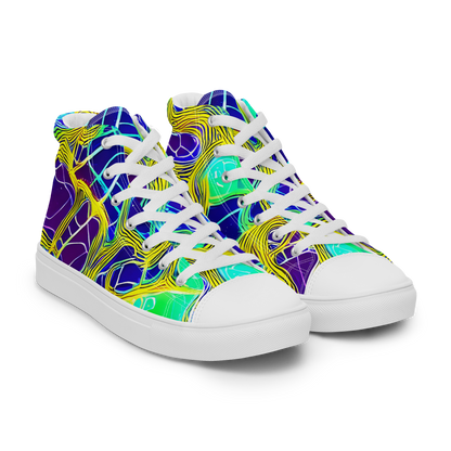 Men's High Top Canvas Shoes - Neon Jungle Rhapsody