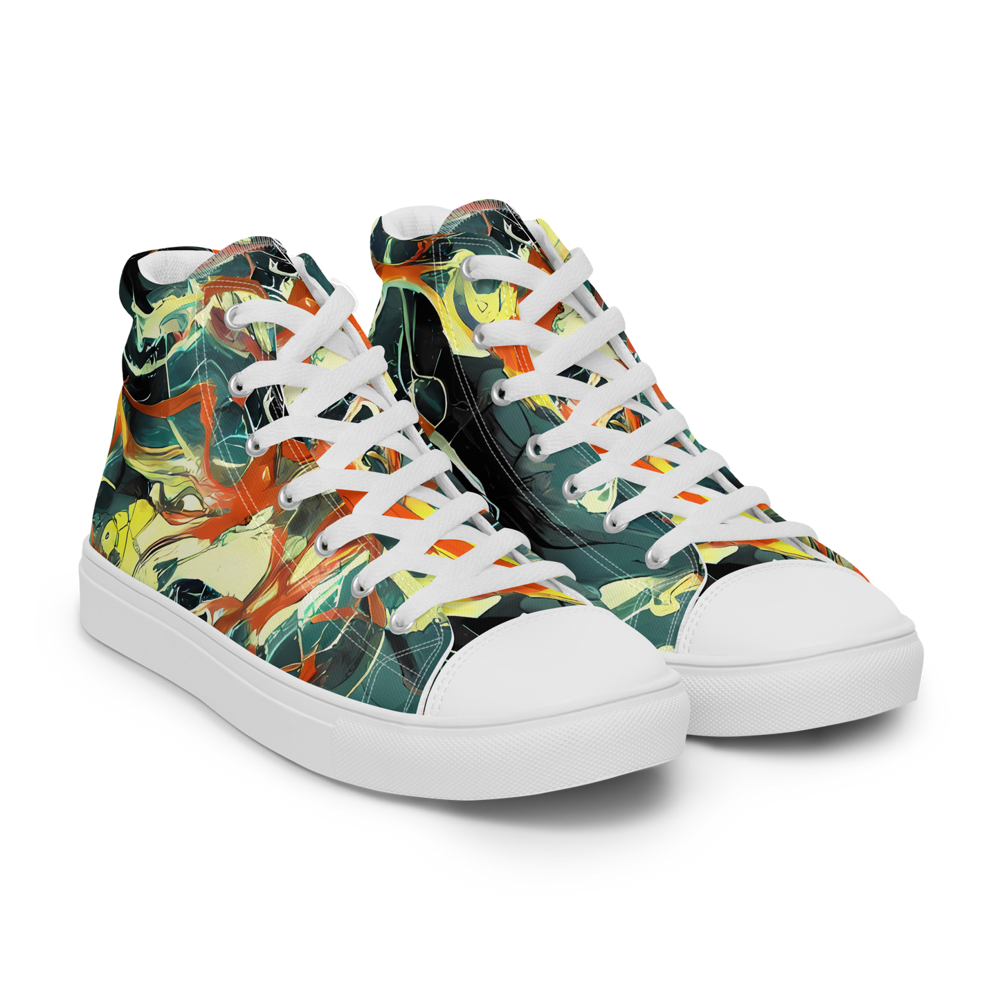 Men's High Top Canvas Shoes - Fluid Firestorm