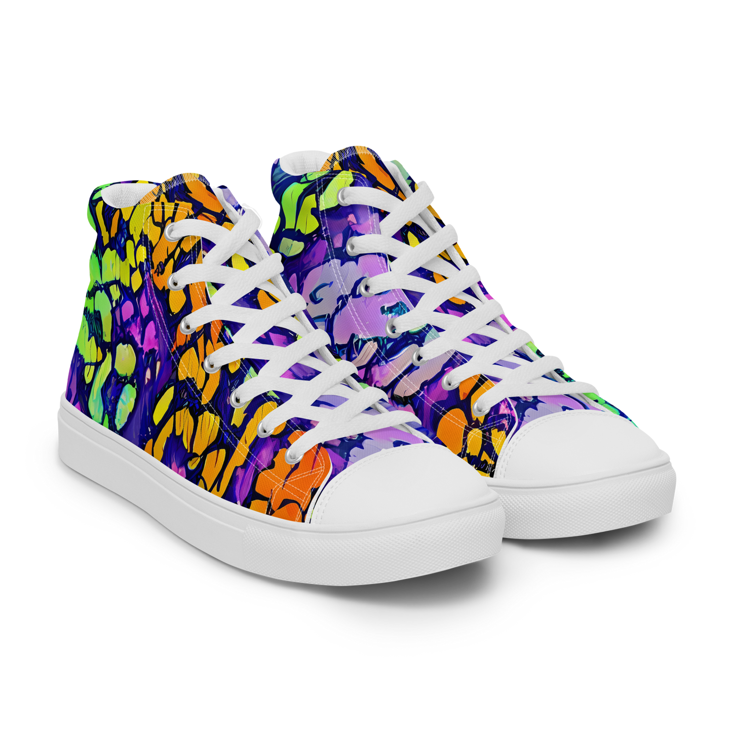 Men's High Top Canvas Shoes - Surreal Waveforms