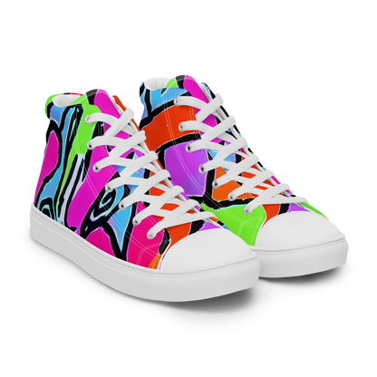 Men's High Top Canvas Shoes - Electric Mosaic