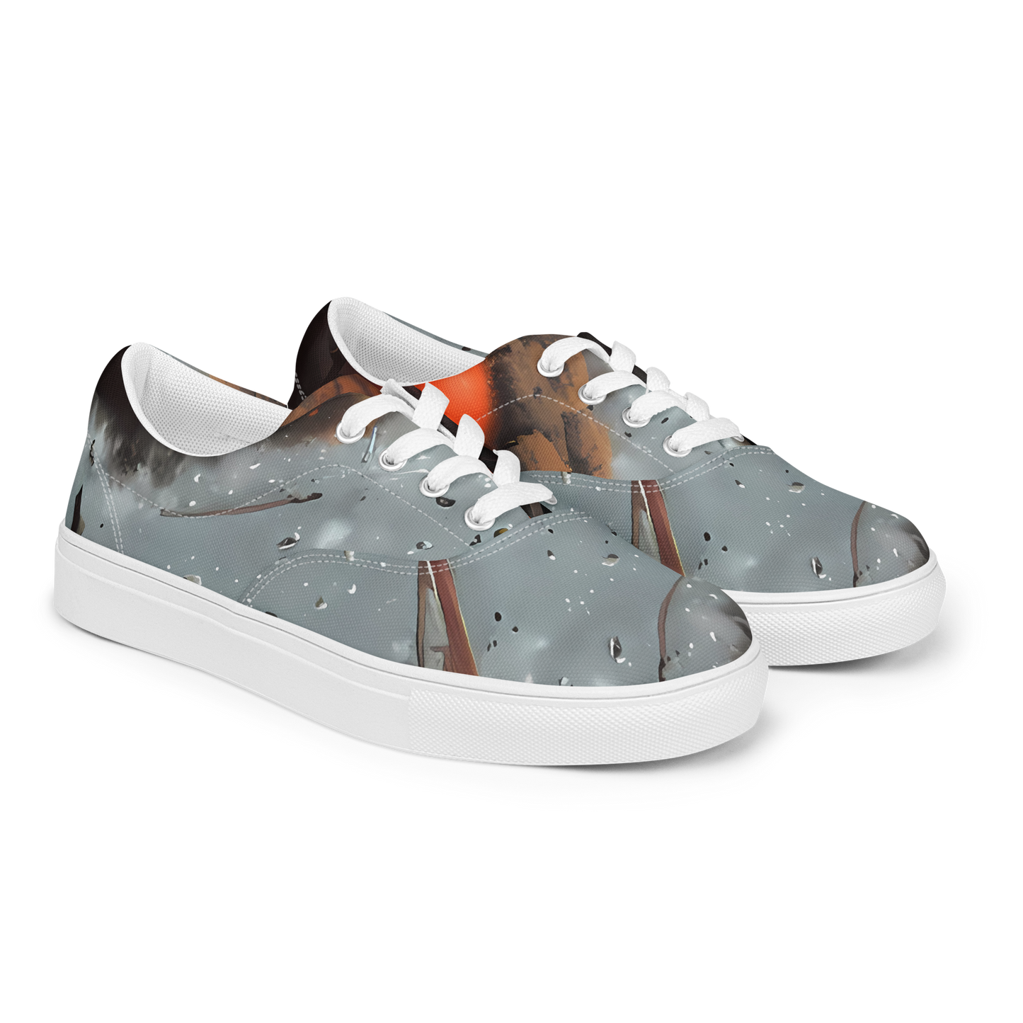 Women's Lace-Up Canvas Shoes - Celestial Collision