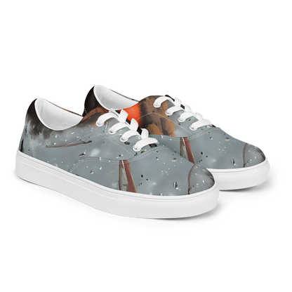 Women's Lace-Up Canvas Shoes - Celestial Collision
