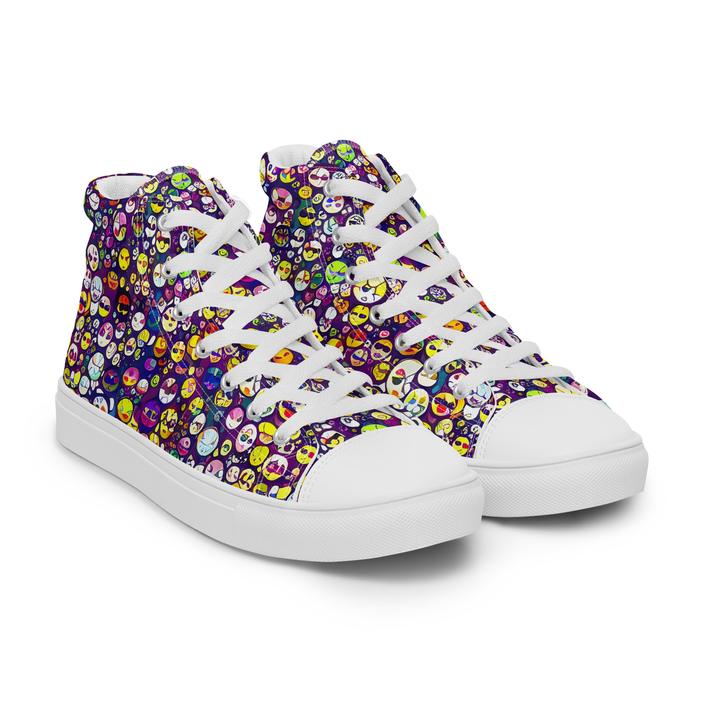 Men's High Top Canvas Shoes - Mosaic Moods