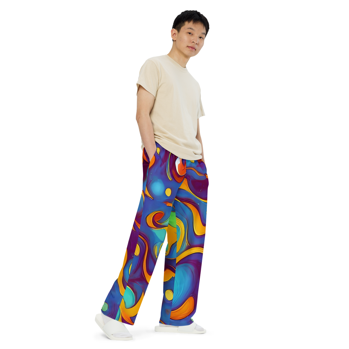 Wide-Leg Pants - Pelton Swirl