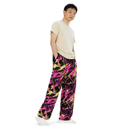 Wide-Leg Pants - Galaxy Graffiti