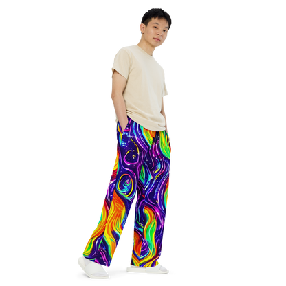 Wide-Leg Pants - Galactic Flames