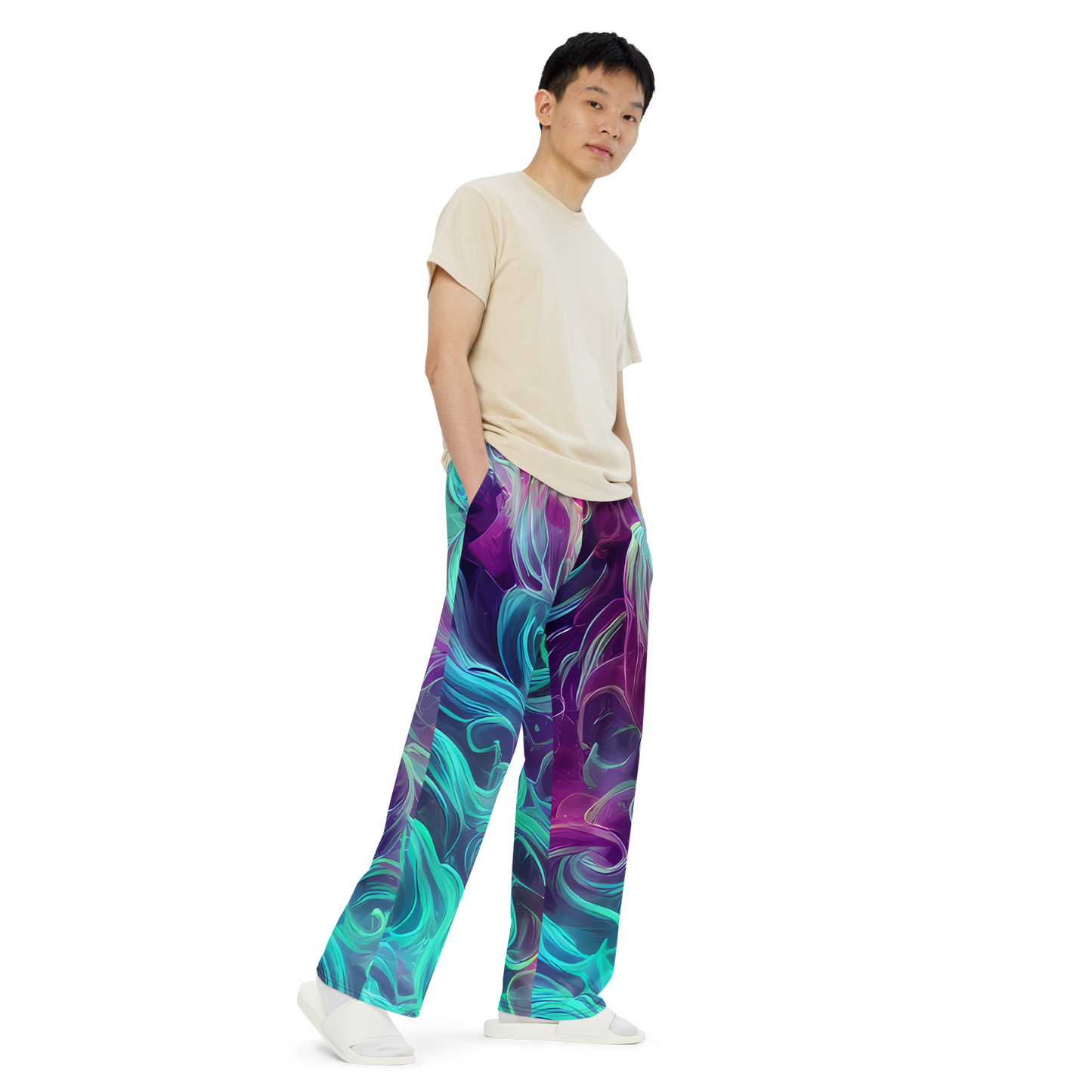 Wide-Leg Pants - Galactic Bloom