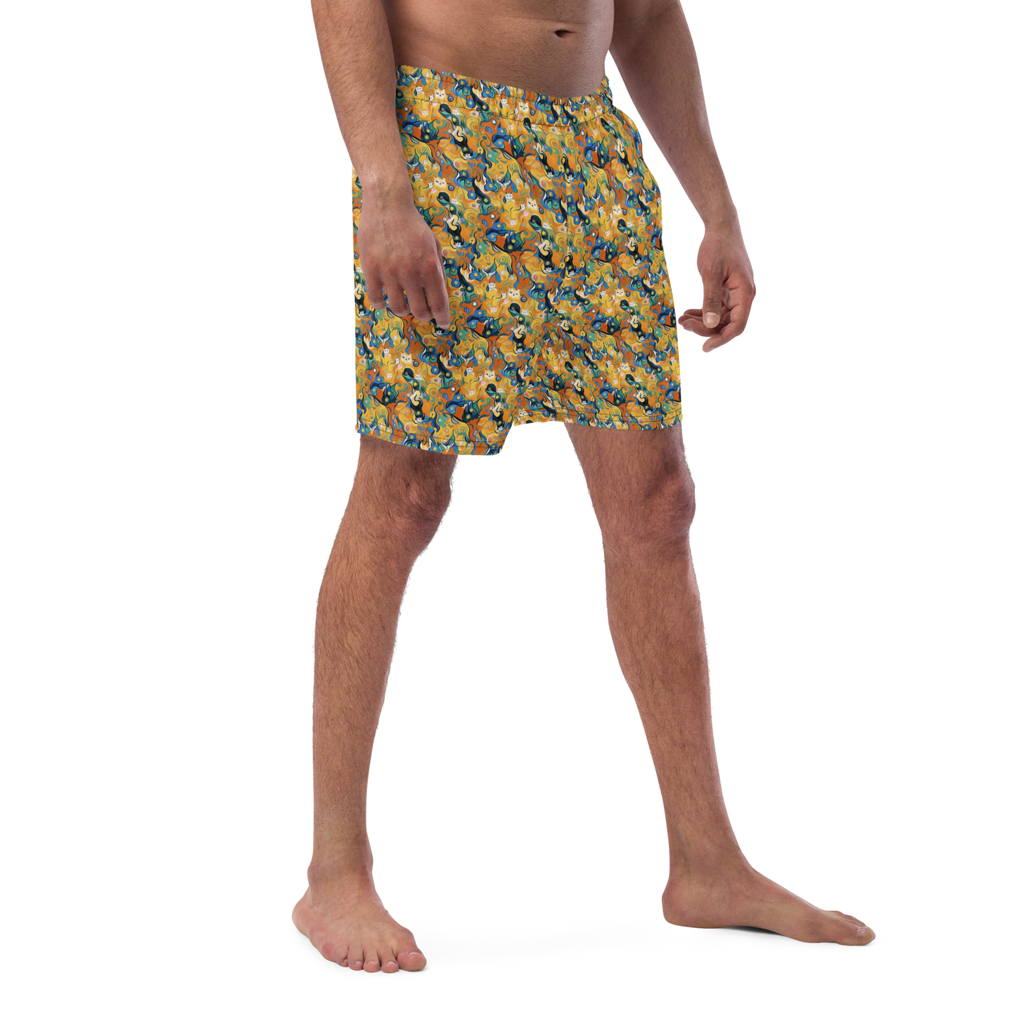 Swim Trunks - Whimsical Feline Dance