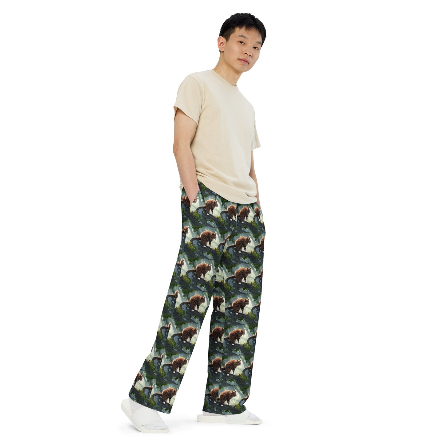 Wide-Leg Pants - Whiskered Enigma