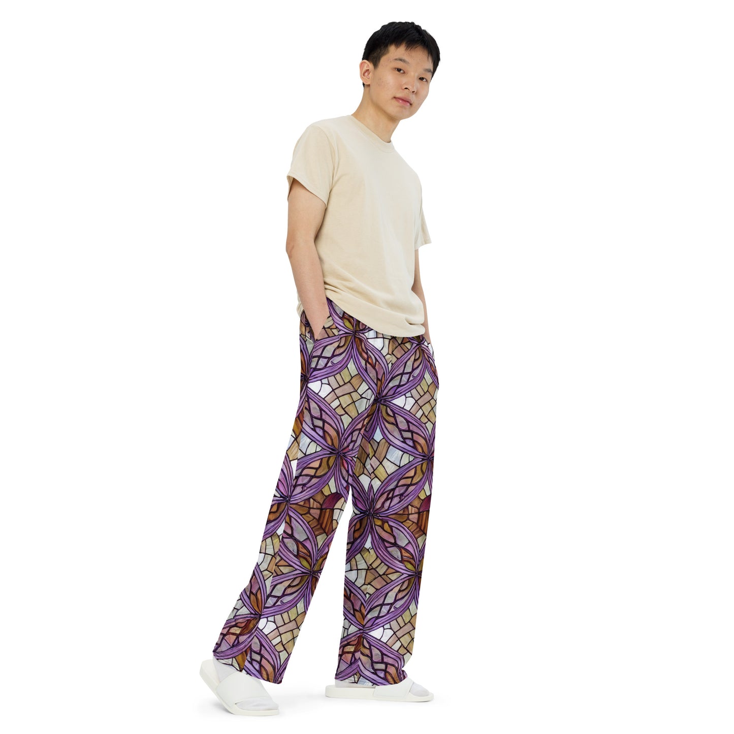 Wide-Leg Pants - Stained Glass Whirl