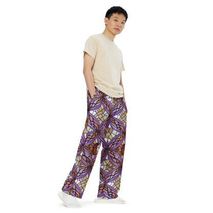 Wide-Leg Pants - Stained Glass Whirl
