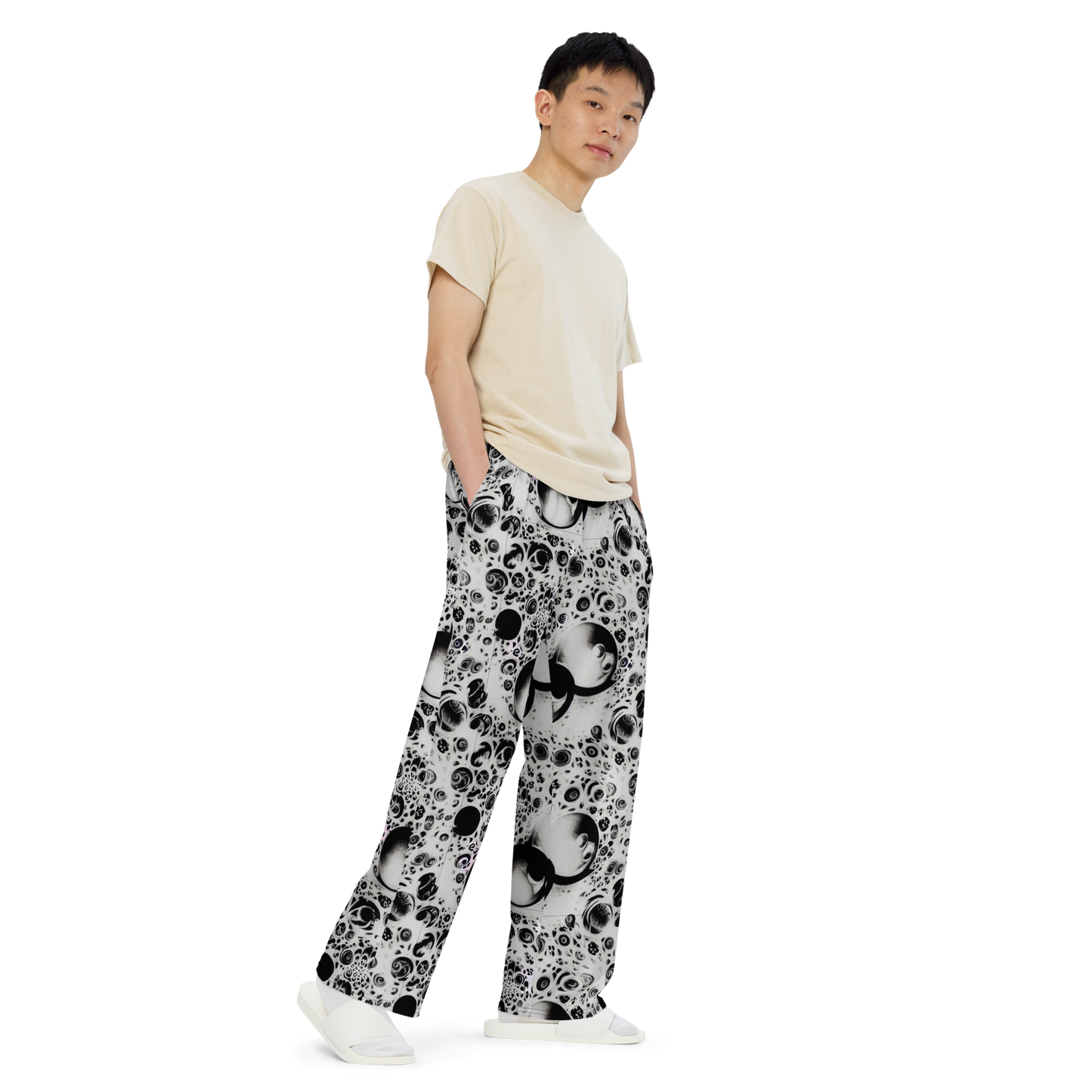 Wide-Leg Pants - Crater Swirl