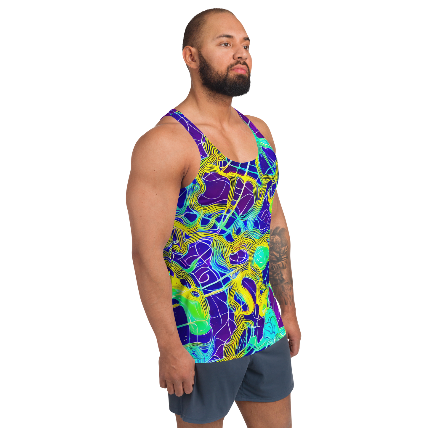 Men's Tank Top - Neon Jungle Rhapsody