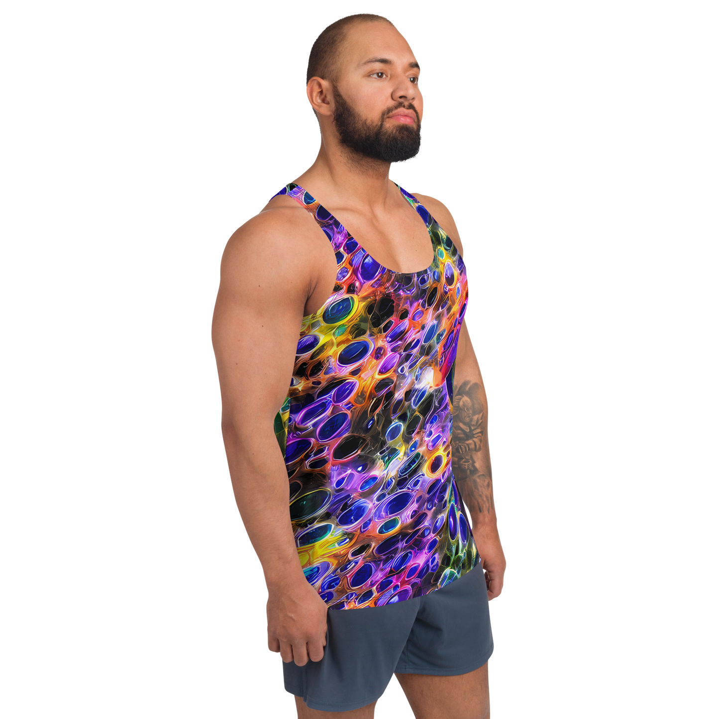 Men's Tank Top - Neon Orbits