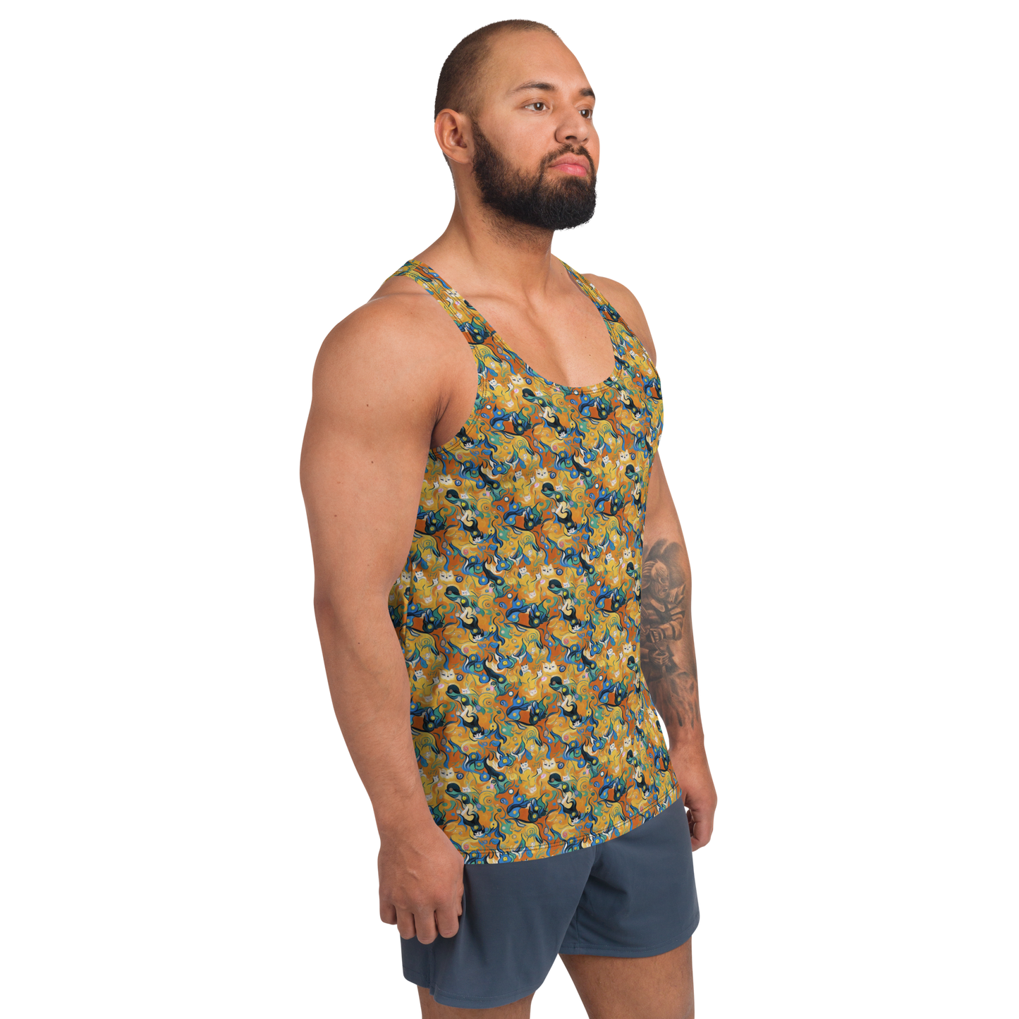 Men's Tank Top - Whimsical Feline Dance