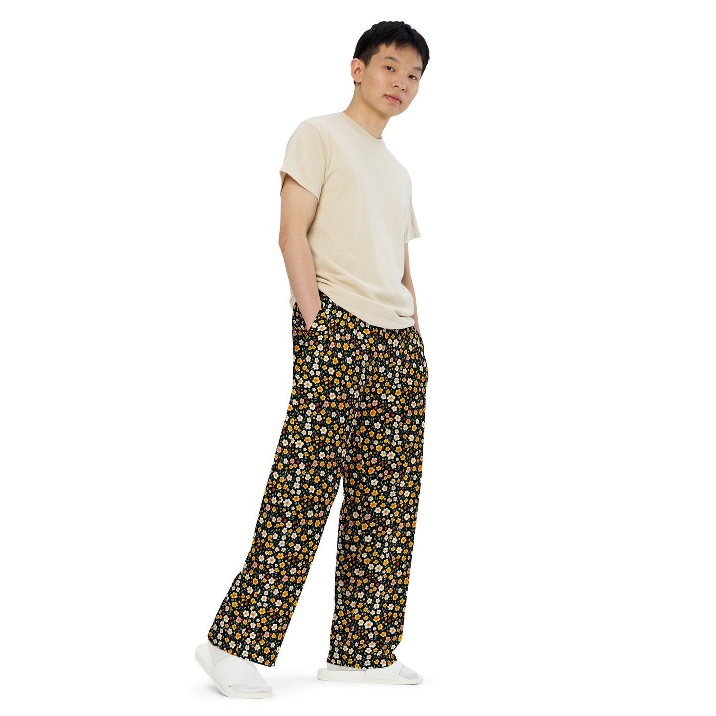 Wide-Leg Pants - Sunlit Blossoms