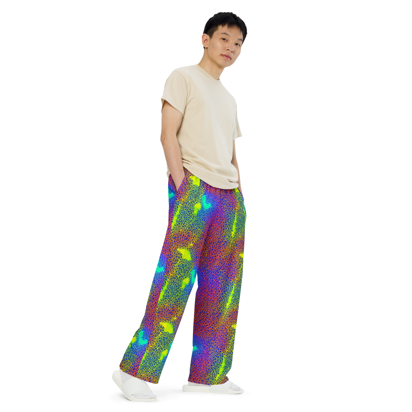 Wide-Leg Pants - Prismatic Web