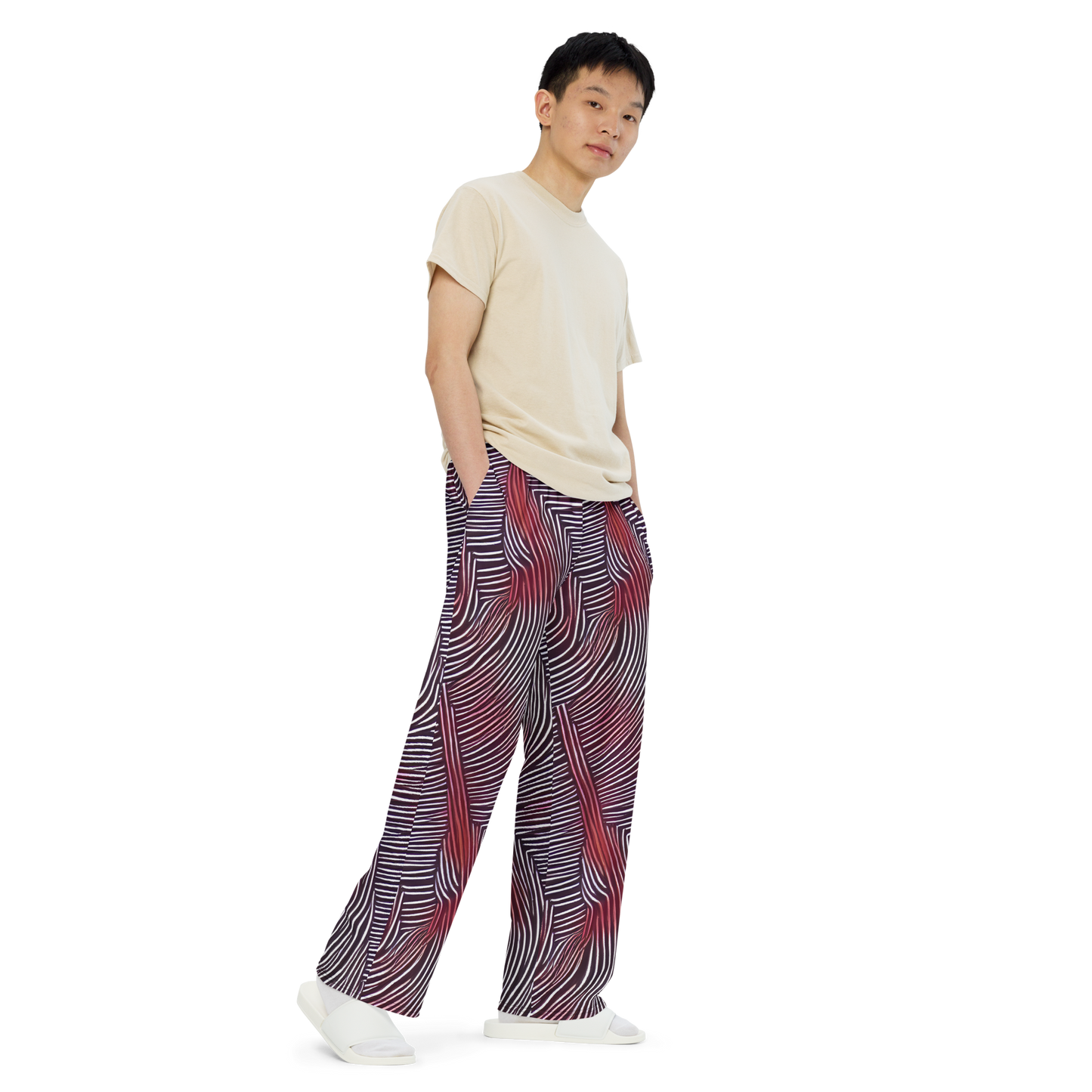 Wide-Leg Pants - Nebula Waves