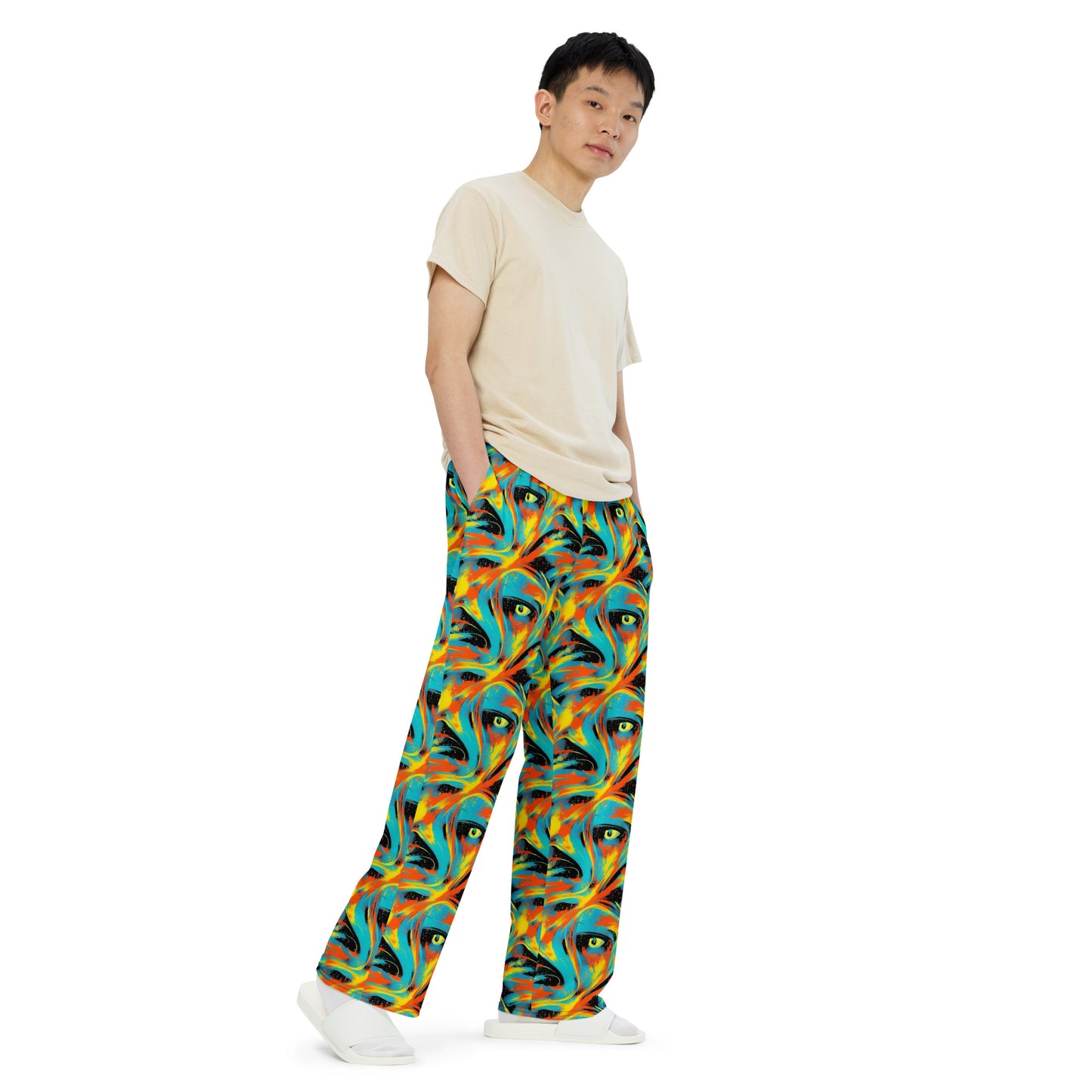 Wide-Leg Pants - Solar Swoosh