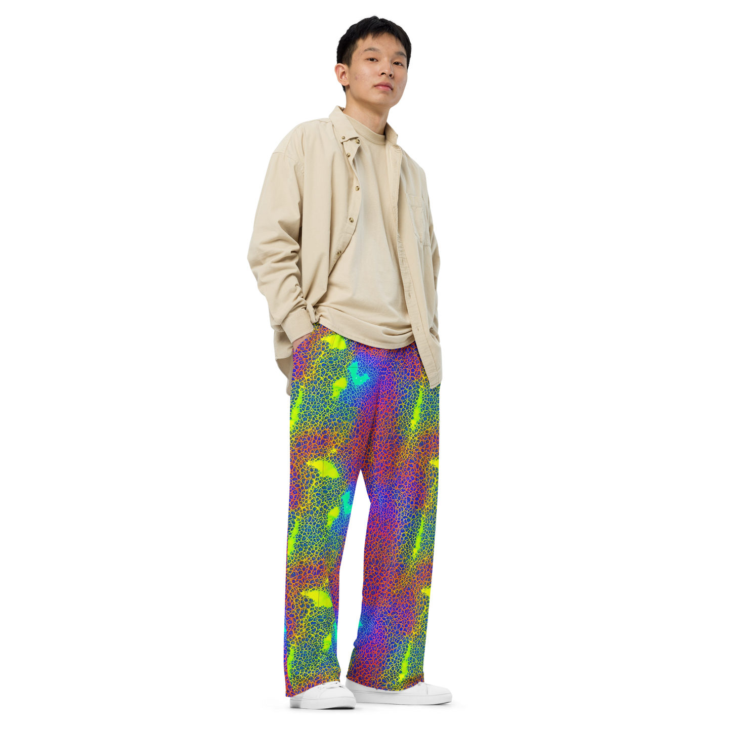 Wide-Leg Pants - Prismatic Web