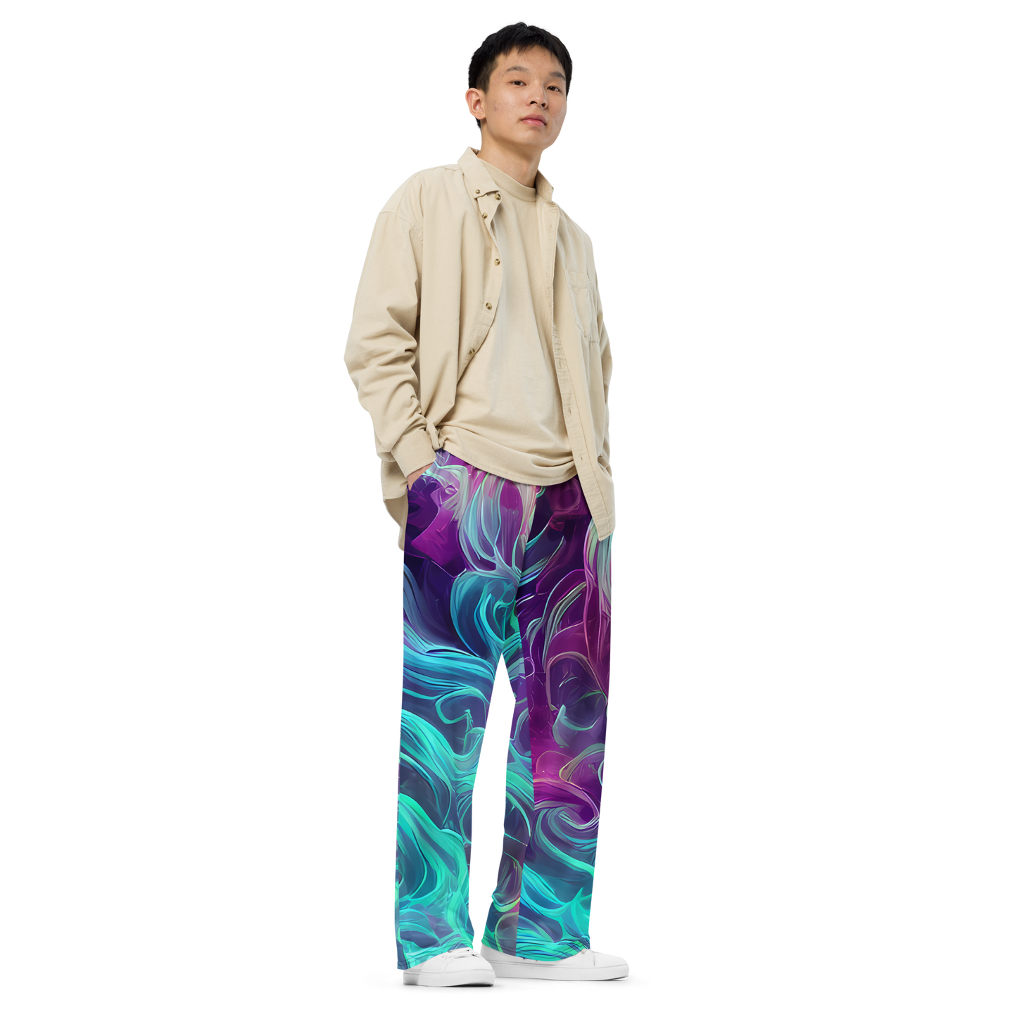 Wide-Leg Pants - Galactic Bloom