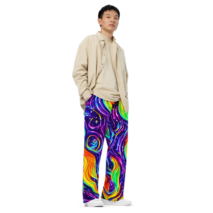 Wide-Leg Pants - Galactic Flames