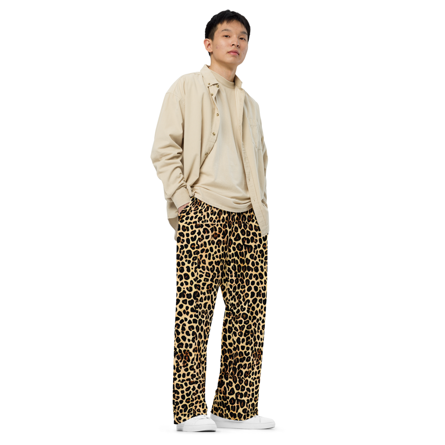 Wide-Leg Pants - Cheetah Mosaic