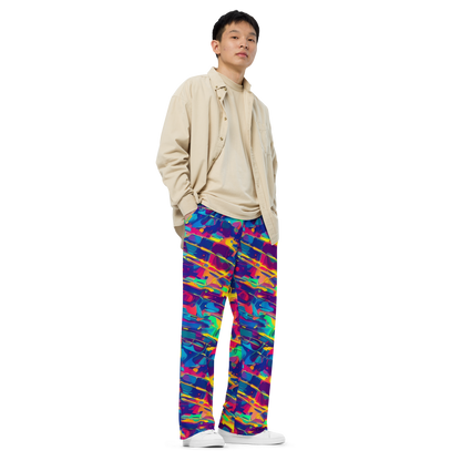 Wide-Leg Pants - Spectrum Streaks