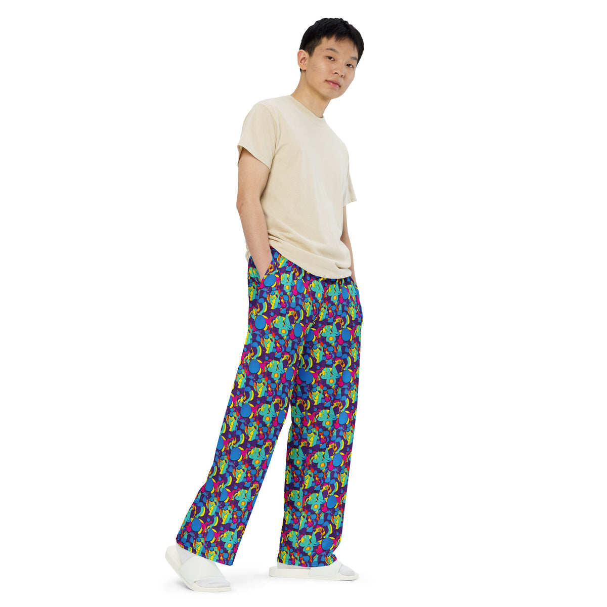 Wide-Leg Pants - Psychedelic Harmony