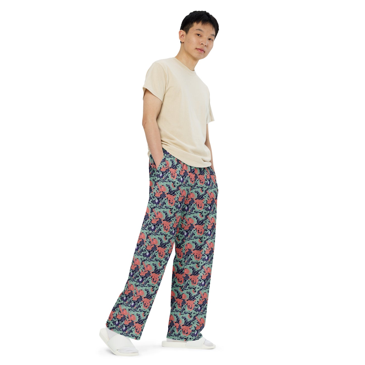 Wide-Leg Pants - Cosmic Coral