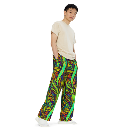 Wide-Leg Pants - Cosmic Garden