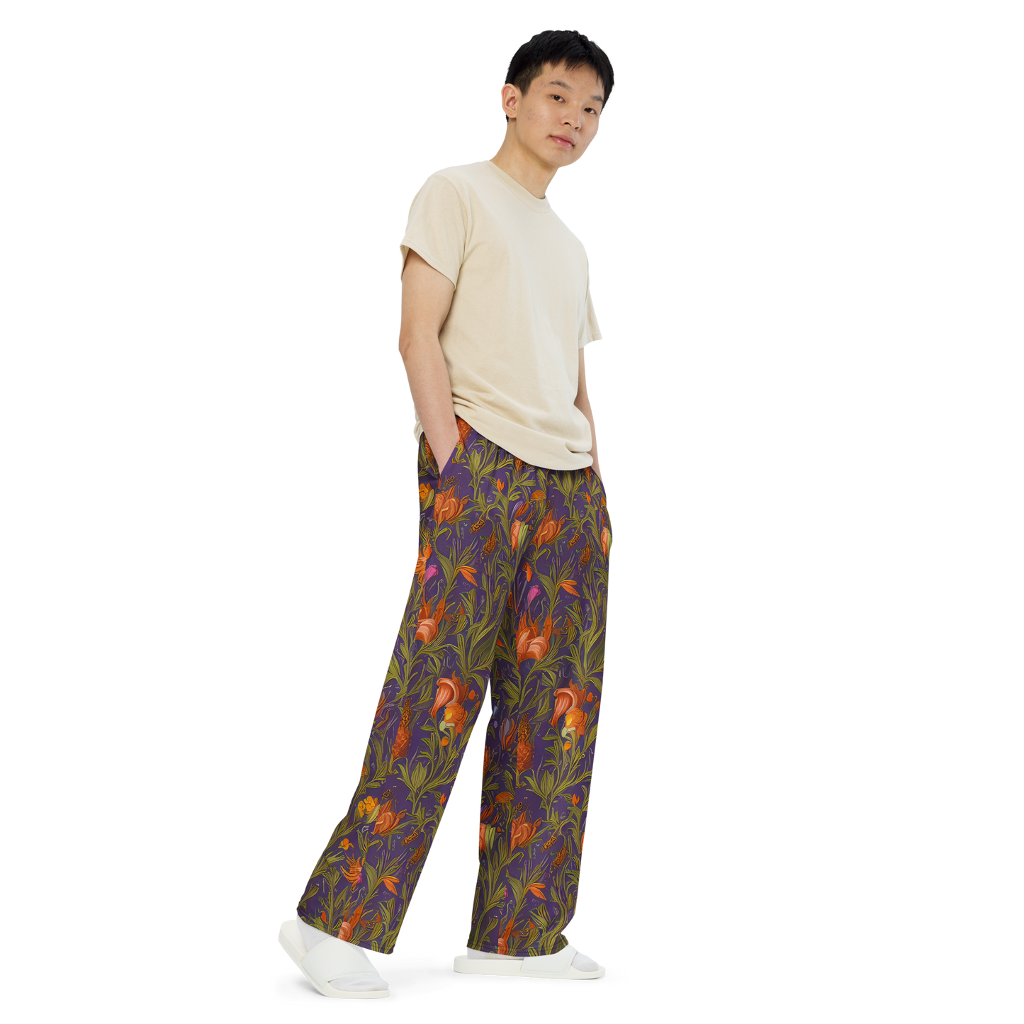 Wide-Leg Pants - Botanical Nebula