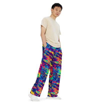 Wide-Leg Pants - Spectrum Streaks
