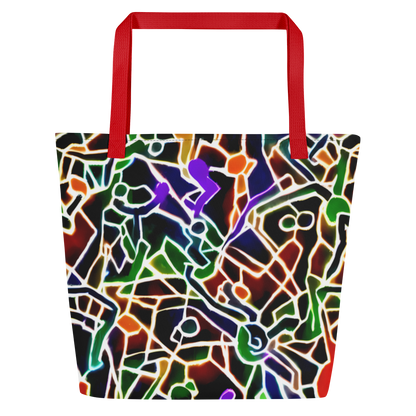 Large Tote Bag w/ Pocket (unisex) - Sparkling Surf