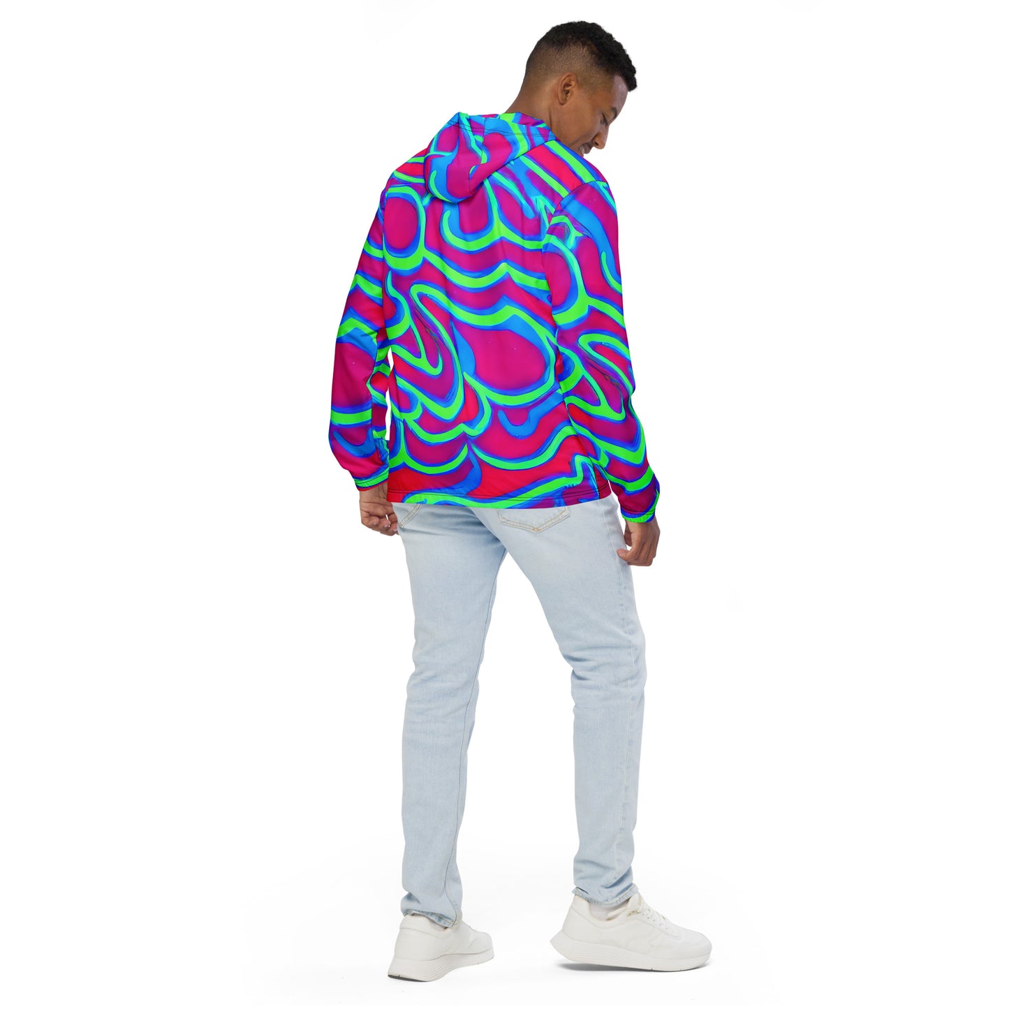 Men’s windbreaker - Aqua Flame