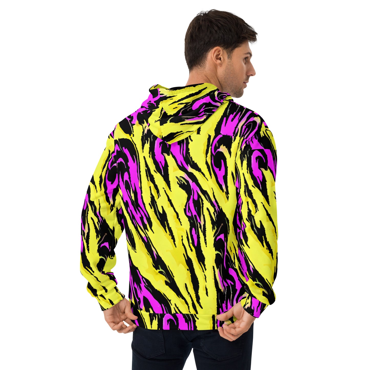 Men's Hoodie - Electric Zebra