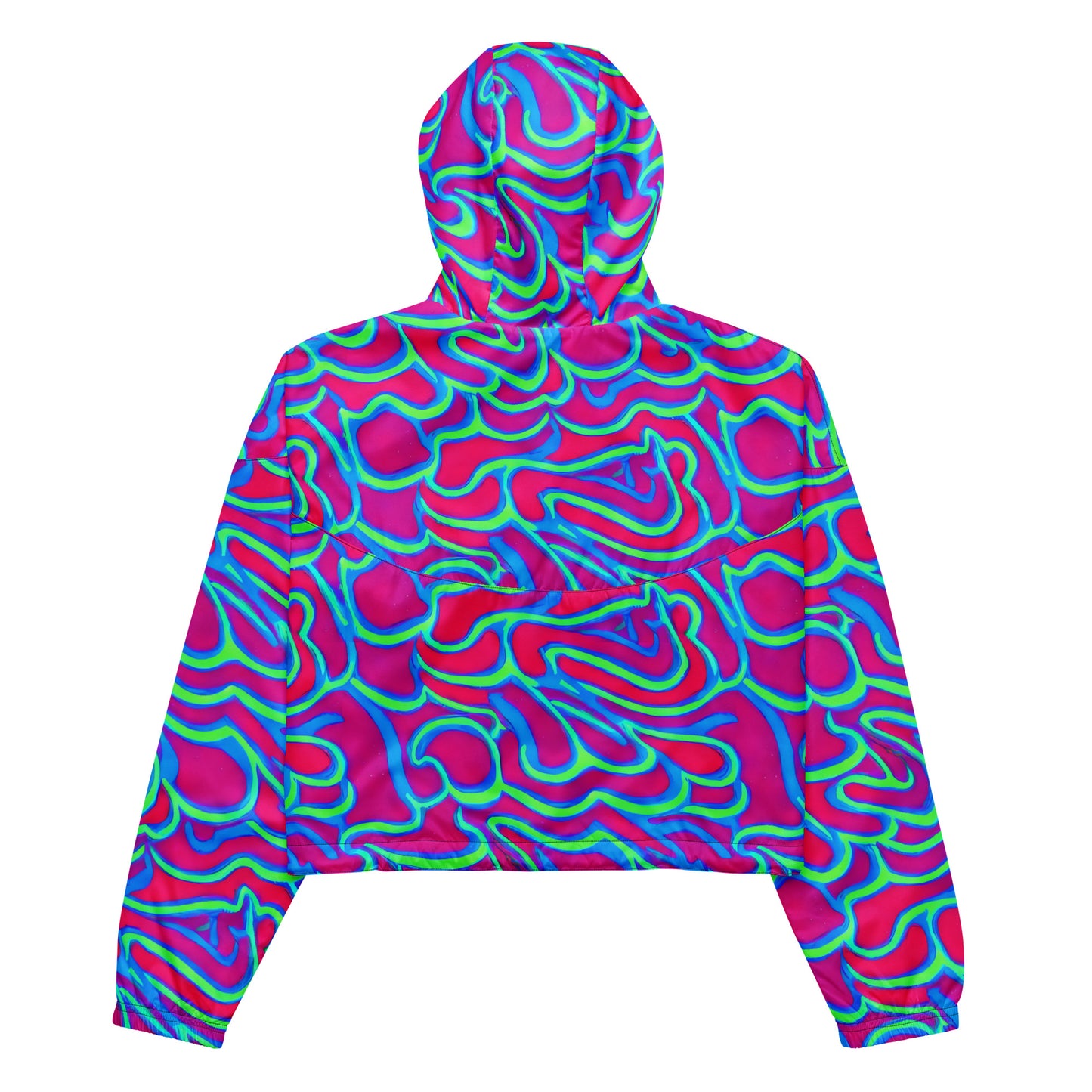 Women’s cropped windbreaker - Aqua Flame