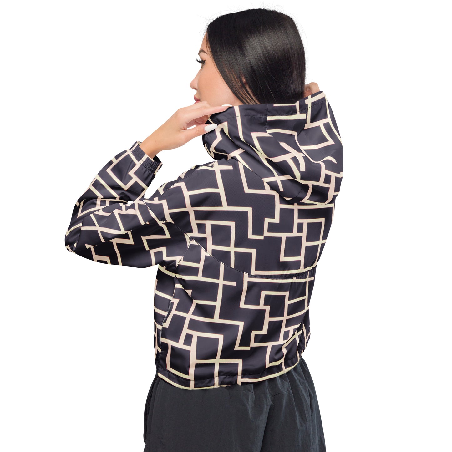 Women’s cropped windbreaker - Aurum Maze