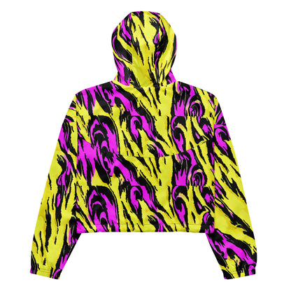 Women’s cropped windbreaker - Electric Zebra