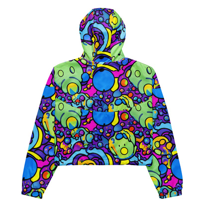 Women’s cropped windbreaker - Mystic Marbles