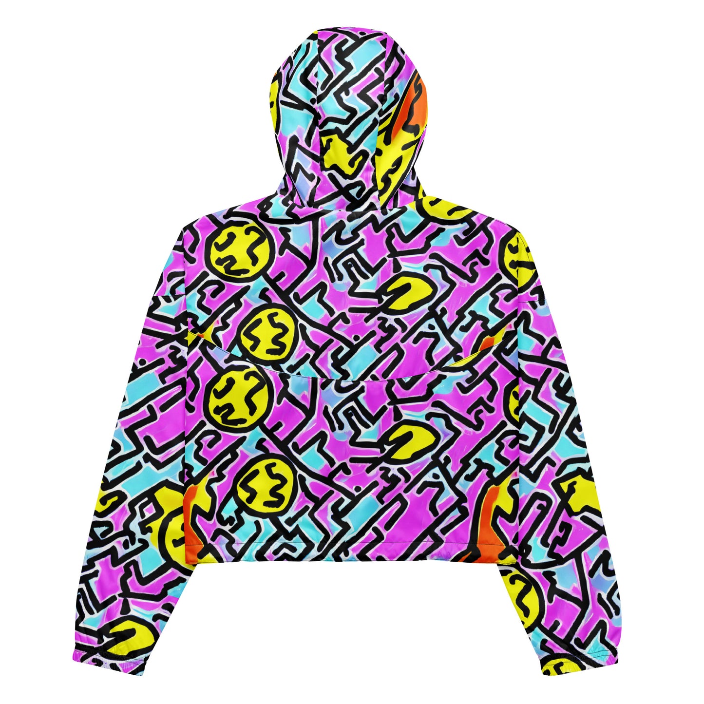 Women’s cropped windbreaker - Punky Scribbles